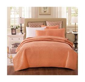 Vejhw-595-f Tache Home Fashion Tuscany Sunrise Solid Floral Bedspread Set Full Orange