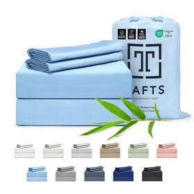Tafts 085783536809 King Sheets Set Pure 100% Viscose Derived From Bamboo Bed Sh... Fast Ship