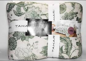 Bhuf643 Tahari New Home King Green And White Cotton Printed Scallop Quilt Floral 106x92 Inch Bhuf643 Tahari New Home King Green And White Cotton Printed Scallop Quilt Floral 106x92 Inch