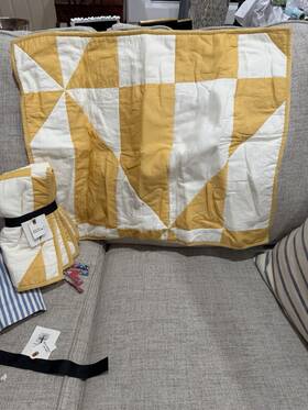 F16785326 Target Q2019 Magnolia Home Standard Sham Yellow White Geometric Cotton Quilt