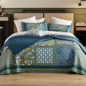 Texstead 716963138628 King Size Quilt Set - Comforter Green Bedding Sets Soft Coverle