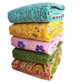 Ktgd005 Textillhub Indian Tribal Kantha Quilt Vintage Handmade Blanket Patch Throw Hippie Bohemi