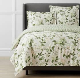 The Company Store 191691133044 Legends Hotel Green Blooming Flowers Wf Sateen Coverlet Full