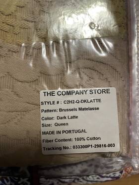 50172q The Company Store Brussels Cotton Floral Matelass Coverlet -queen