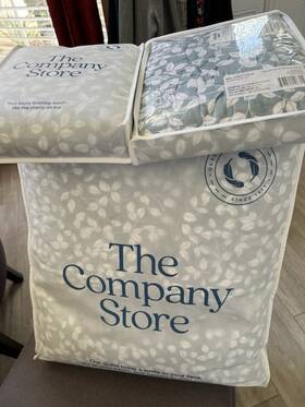 50965f-k-blue The Company Store Quinn Brooke King Quilt And 2 Pillow Shams