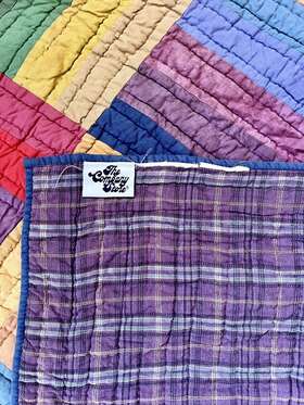 51156q The Company Store Block Patchwork Multi Full/queen Cotton Quilt