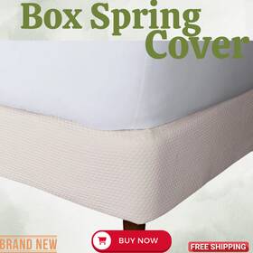 Gp87-q-ivory The Company Store Essentials Madelyn Egyptian Cotton Matelass Box Spring Cover