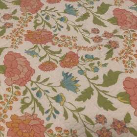 59478 The Global Collection Quilted Bedspread 90 Inch X 86 Queen Spring Floral Design