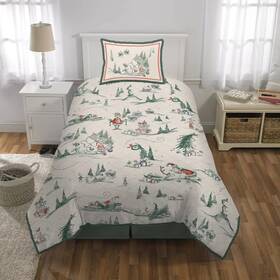 Ns330t The Grinch 073558908876 Twin Quilt With One Sham Classic Bed Decor Christmas New