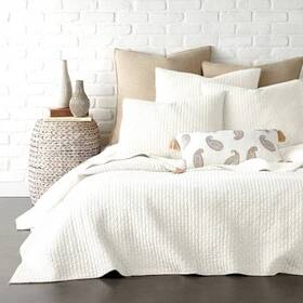 46760563 The Industrial Shop Cream Solid Quilt And Sham Set Queen 3pc -