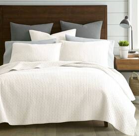 46768000 The Industrial Shop 3pc King Solid Quilt And Sham Bedding Set Cream Rustic Perc