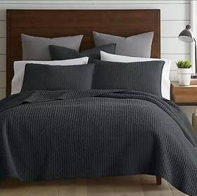 52087842 The Industrial Shop Dark Gray Solid Quilt Set Queen 3pc-the