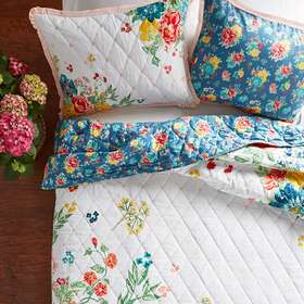 Pw820582672236 The Pioneer Woman Fancy Flourish 3-piece Quilt Set Full/queen