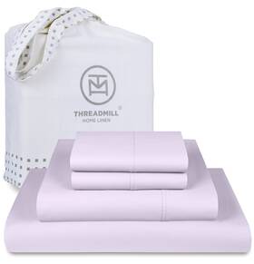 Thm-300-sld-lilac-f Threadmill Cotton Full Size Sheet Set 100% Sheets For Bed