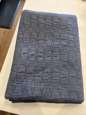 17730 Threshold Blue Quilt Bedspread Blanket Full/queen 88 Inch X 92 Euc