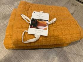 Threshold 191908798769 2 Standard Luxe Diamond Stitch Velvet Quilt Shams Yellow