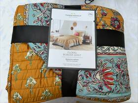 Threshold 191908834757 New Twin / Xl Floral Border Quilt Machine Washable Boho Country