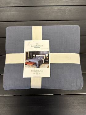 Threshold 197543382646 King Cotton Matelasse Coverlet Slate Blue