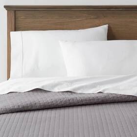 81786144 Threshold Twin/twin Extra Long Washed Cotton Sateen Quilt Dark Gray -
