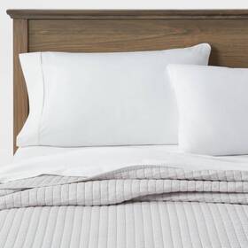 81786158 Threshold King Washed Cotton Sateen Quilt Light Gray -