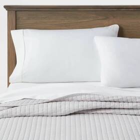 81786159 Threshold Twin/twin Extra Long Washed Cotton Sateen Quilt Light Gray -