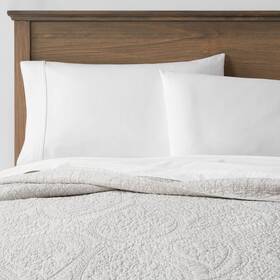 83890634 Threshold Quilt Microfiber Paisley Lightweight Oeko-tex Light Gray Full/queen