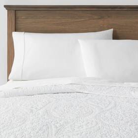 83890635 Threshold Full/queen Garment Washed Paisley Stitch Quilt White -