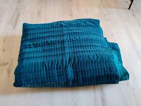 83890756 Threshold King Lofty Velvet Quilt Dark Teal Blue -