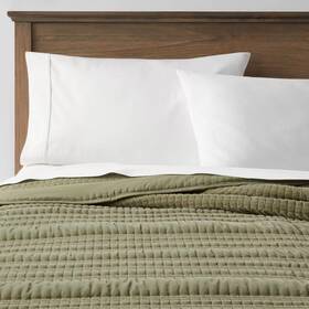 83890764 Threshold Quilt Velvet Luxe Quilted Year-round Green Twin/twin Extra Long