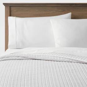 83898596 Threshold King Reversible Cotton Stripe Quilt Light Gray -