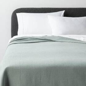 88666062 Threshold King Luxe Matelasse Coverlet Light Teal Green -