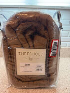 89211234 Threshold King Washed Cotton Sateen Quilt Light Brown - Oeko-tex