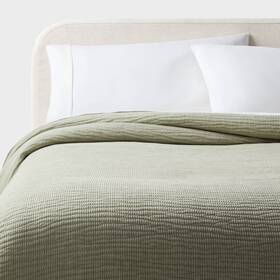 94816269 Threshold Full/queen Matelasse Gauze Quilt Light Green -