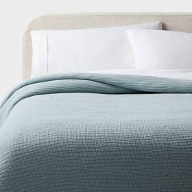 94816274 Threshold King Matelasse Gauze Quilt Light Blue -