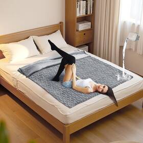 Heq-tisancy-2268 Tisancy Love Waterproof Bed Blanket For 80ftft X 60ftft Flannel 3 Layer Gray