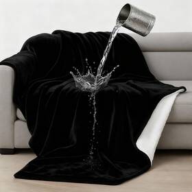 Heq-tisancy-2516 Tisancy Black Waterproof Bed Blanket Throw Size Xs 45ftft X 40ftft Black/white