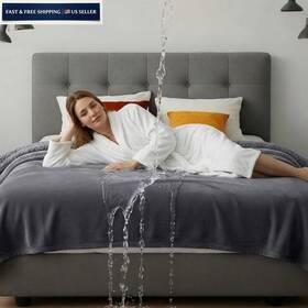 Heq-tisancy-2725 Tisancy King Size Waterproof Blanket For Bed Queen Xl 82ftft X Gray
