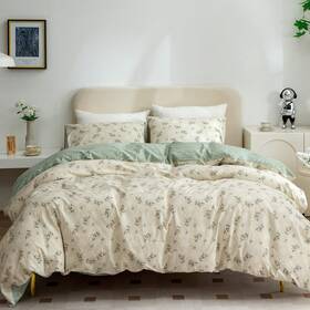 Tisplr 796926442061 Floral Duvet Cover Twin 3 Pieces Bedding Set Brushed Microfiber Garden S