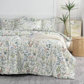 Jy-0403-llp-t Tisplr Floral Comforter Twin 2 Pieces Soft Bedding Set Garden Style Green ... Fast Ship