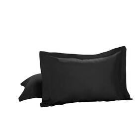 Toh24902blac07 Todays Home Today S Tailored Bed Pillow Shams Cotton Blend Design Standard Bla
