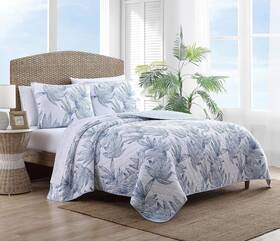 81193385 Tommy Bahama Full/queen Kayo Quilt And Sham Set Blue -