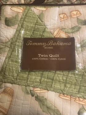 Tommy Bahama 883893126206 2pc Bongo Twin Quilt And Standard Pillow Sham Nip