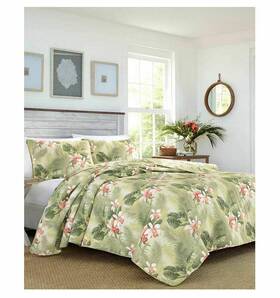 Tommy Bahama 883893209787 Tropical Orchid Twin Quilt 1 Standard Sham Set Multi Green