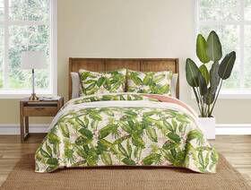 Tommy Bahama 883893359086 - King Quilt Set Reversible Cotton Bedding With Matching Shams Ligh