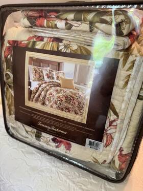 Tommy Bahama 883893535350 Full Queen Daintree Collection 3 Piece Cotton Quilt 2 Shams Set