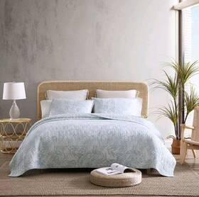 Tommy Bahama 883893761261 Palmday Full/queen 3 Piece Quilt And Shams Set Light Blue Nwt