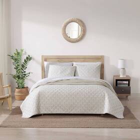 91266506 Tommy Bahama King Fronds 100% Cotton Quilt Set Beige - Includes