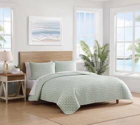 Ca41795 Tommy Bahama Home Cn Aubrey King 2 Pillow Shams Green White Cane Cotton Blend