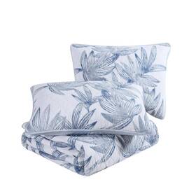 Ushsa91168611 Tommy Bahama Quilt Set Twin 2-pieces Soft Cotton With Reversible Design Blue