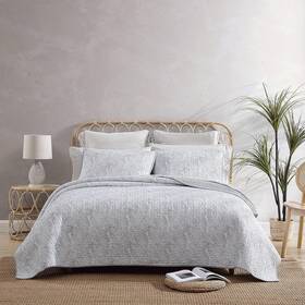 Ushsa91210300 Tommy Bahama Queen Quilt Set Cotton Bedroom Shams Coastal Bedding Reverse Gray